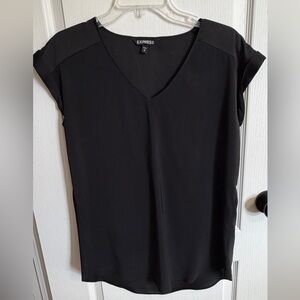 Express Black V-Neck Blouse